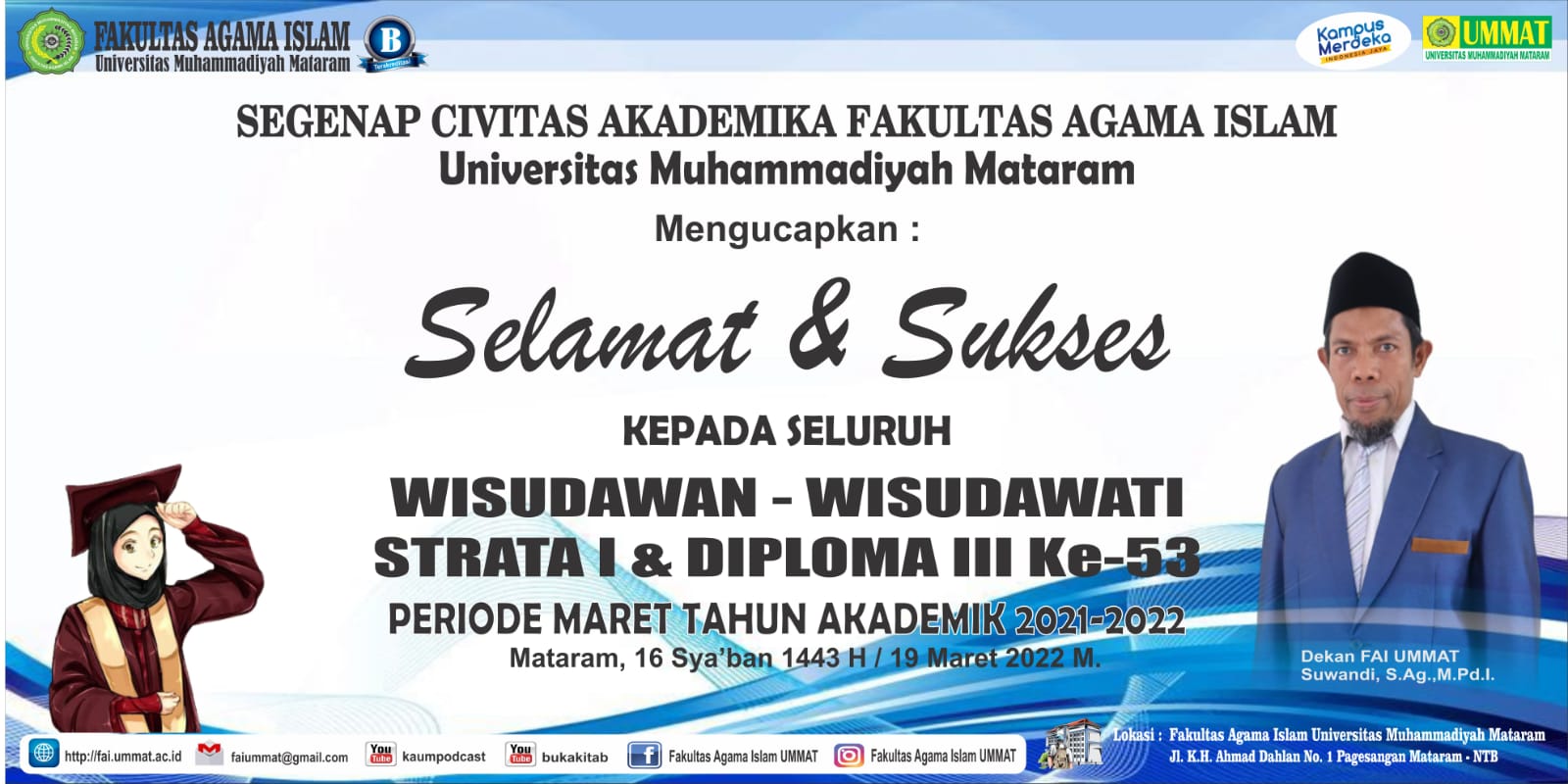 Wisuda Sarjana S1 & Diploma III Ke-53 Universitas Muhammadiyah Mataram